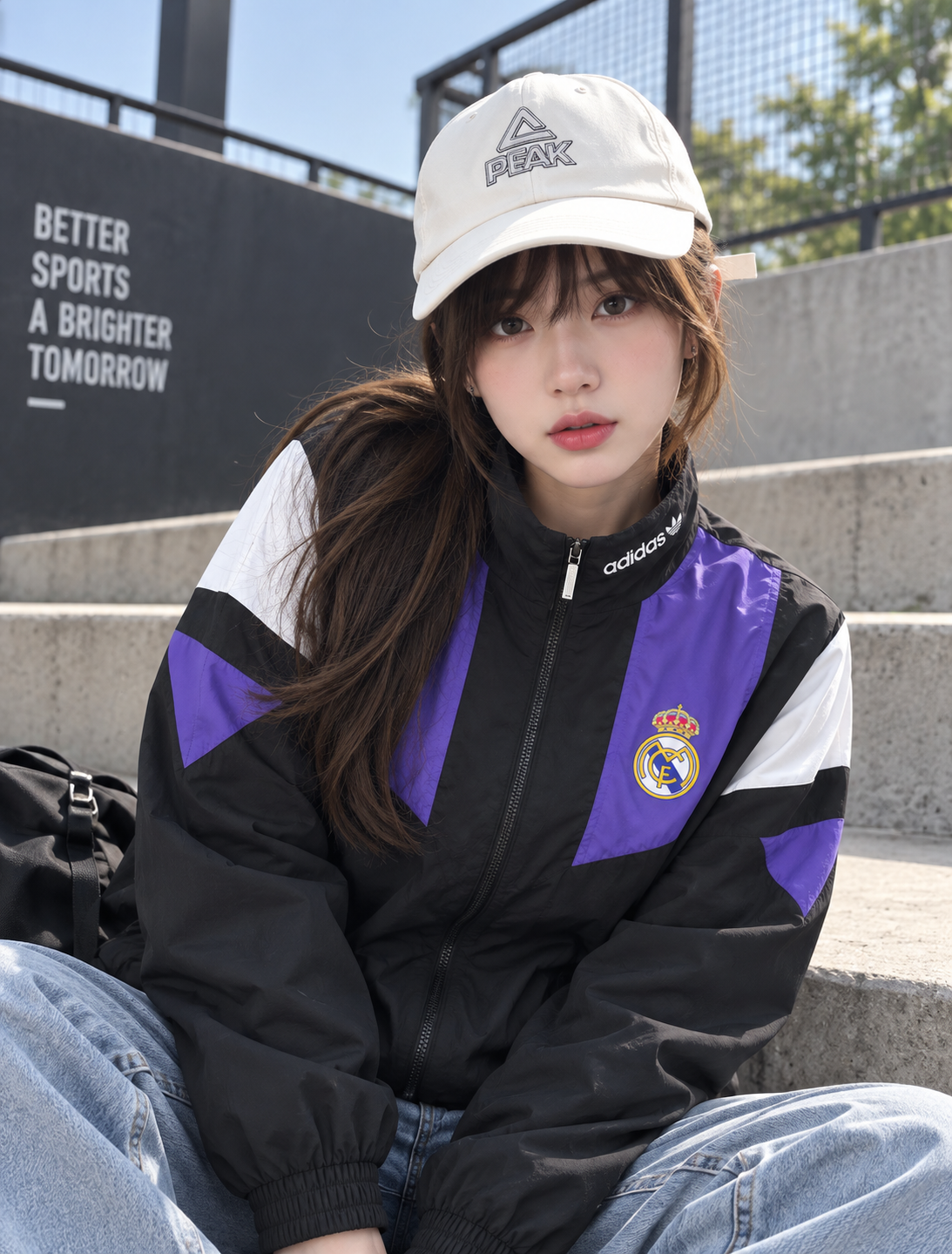 Real Madrid black Windbreaker