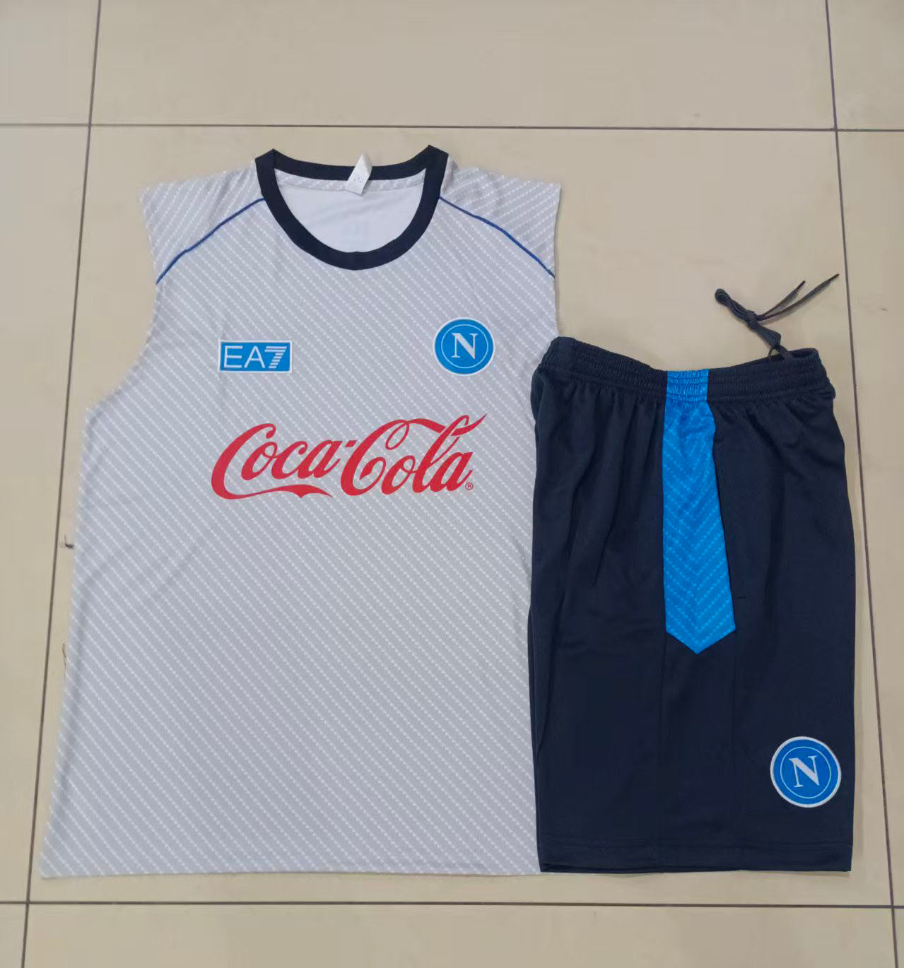Napoli Sleeveless Training Kit - Grey/Blue