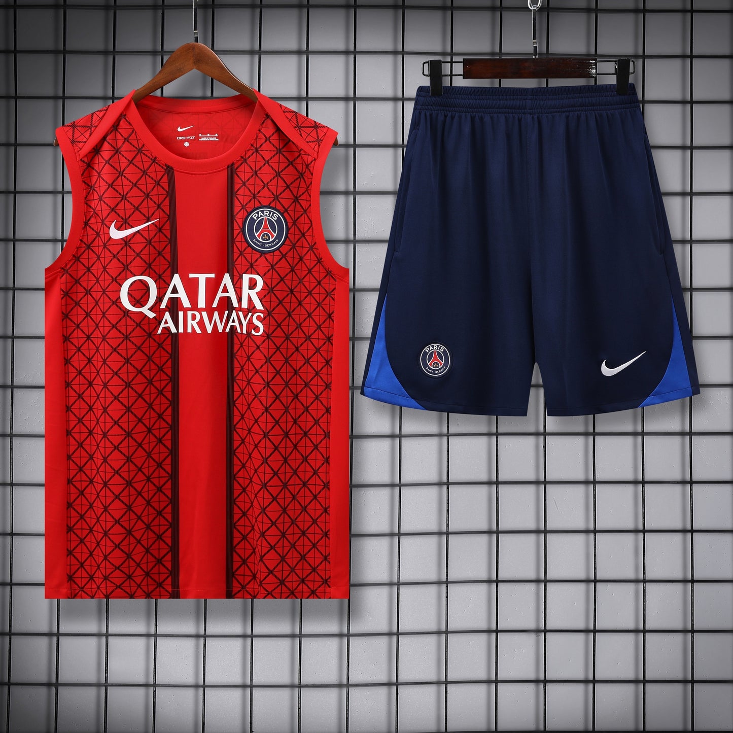 Paris Sleeveless Training Kit  red pattern