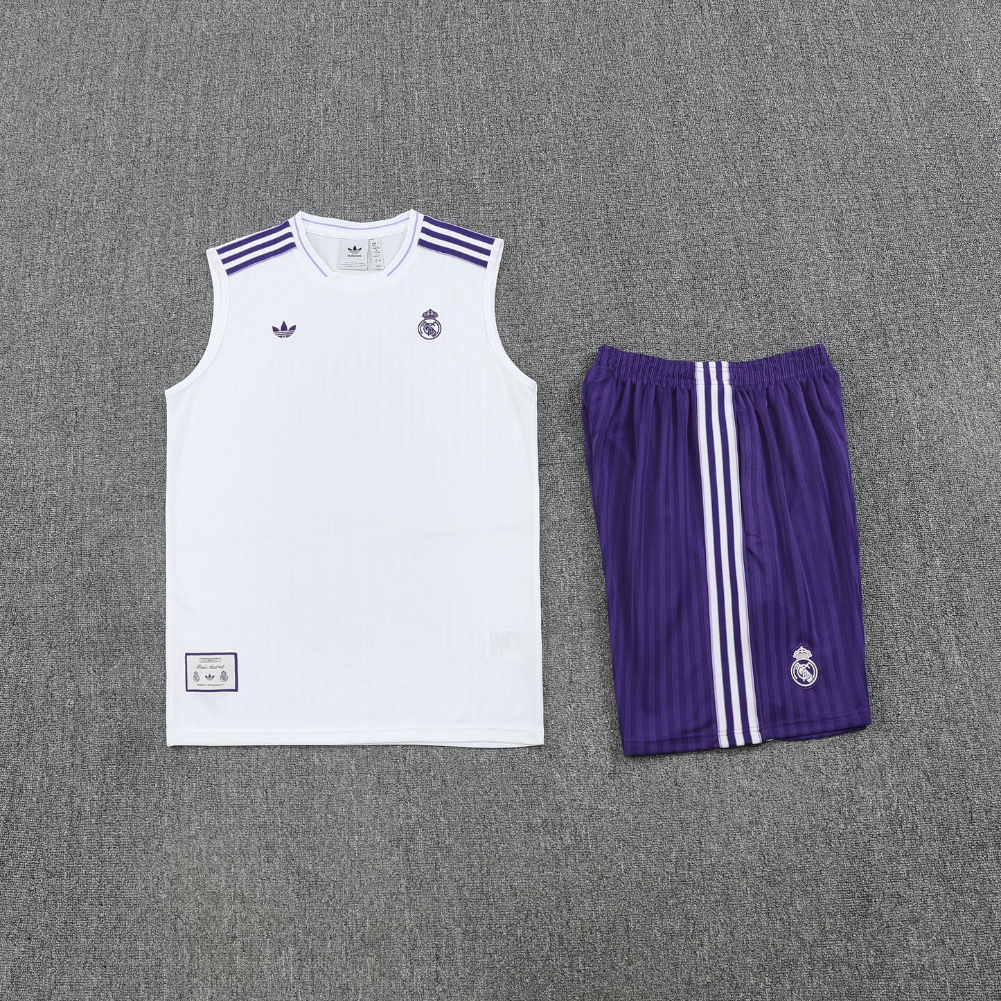 Real Madrid Sleeveless Training Kit White+purple