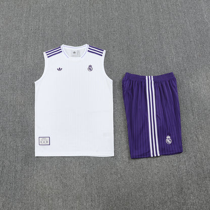 Real Madrid Sleeveless Training Kit White+purple