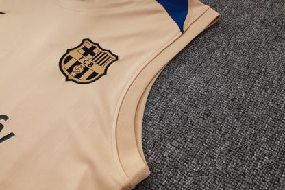 Barcelona Sleeveless Training Kit - Beige/Black
