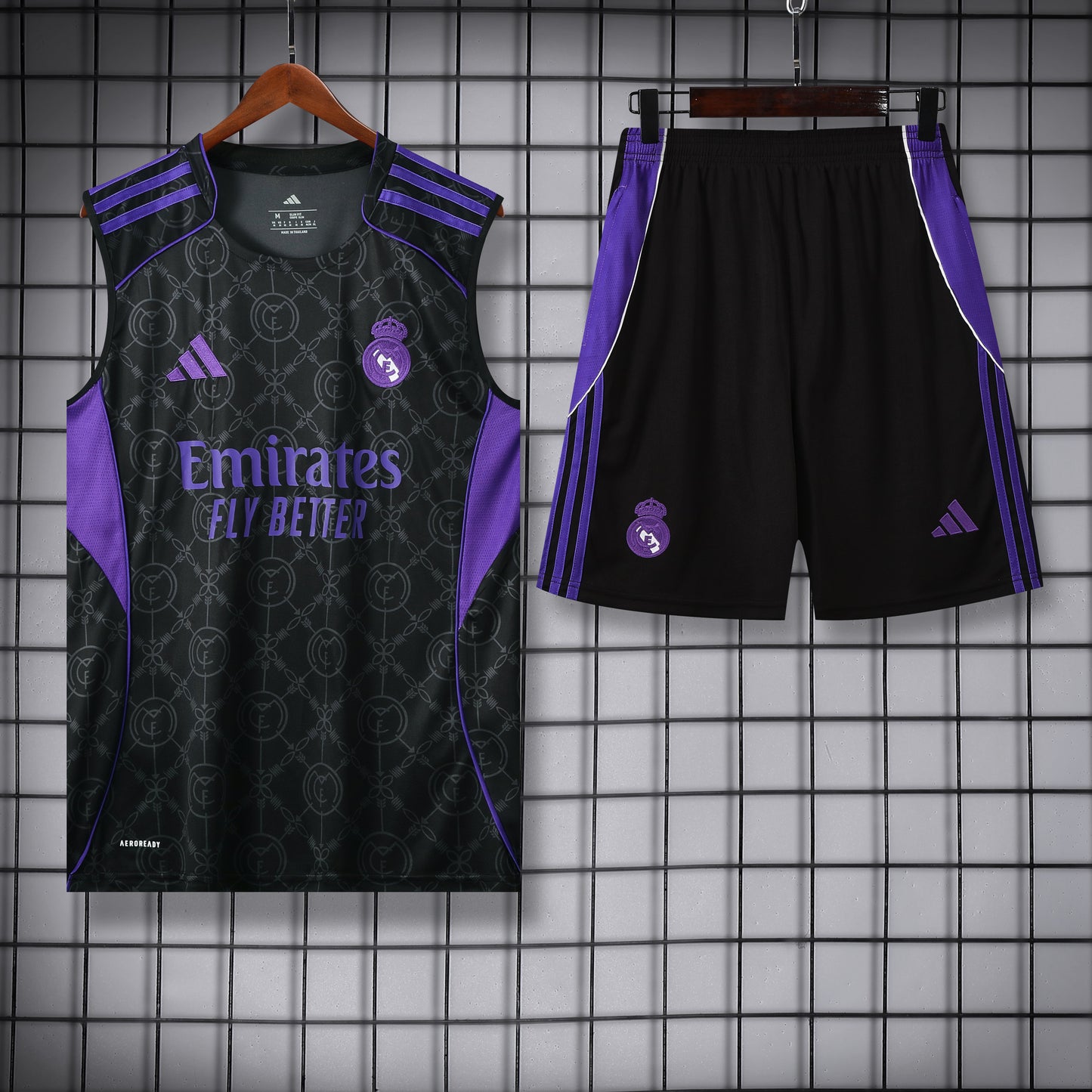 Real Madrid Sleeveless Training Kit black+purple