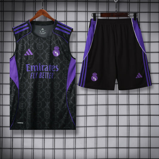 Real Madrid Sleeveless Training Kit black+purple