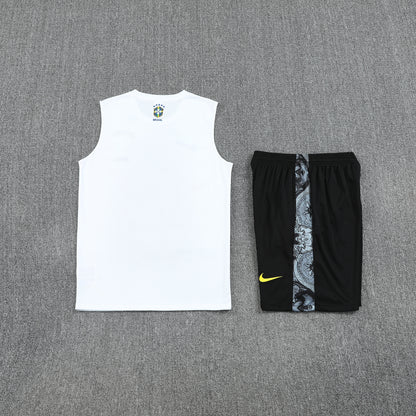 Brazil Sleeveless Training Kit  White gray