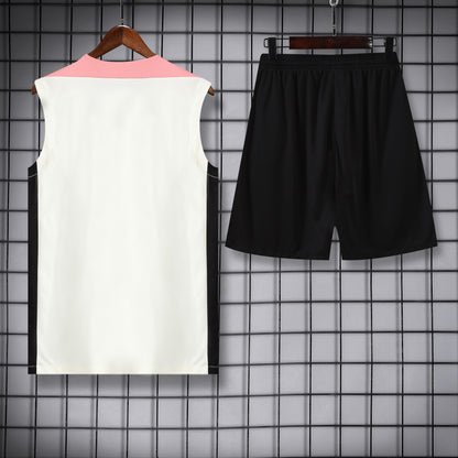 PSG Sleeveless Training Kit - Cream/Baby Pink/Black