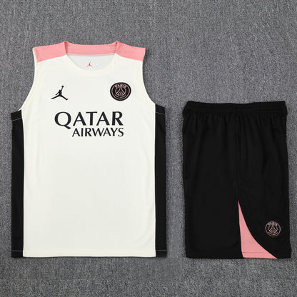 PSG Sleeveless Training Kit - Cream/Baby Pink/Black