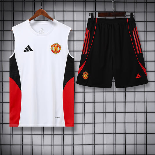 Manchester United  Sleeveless Training Kit white+red+black