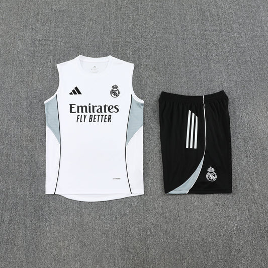 Real Madrid Sleeveless Training Kit - White/Grey/Black