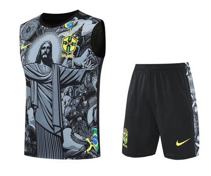 Brazil Sleeveless Training Kit - 'Christ The Redeemer'