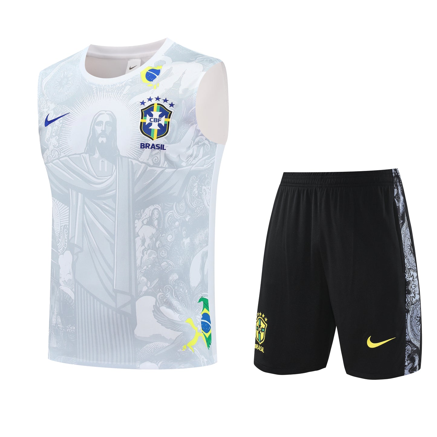 Brazil Sleeveless Training Kit  White gray