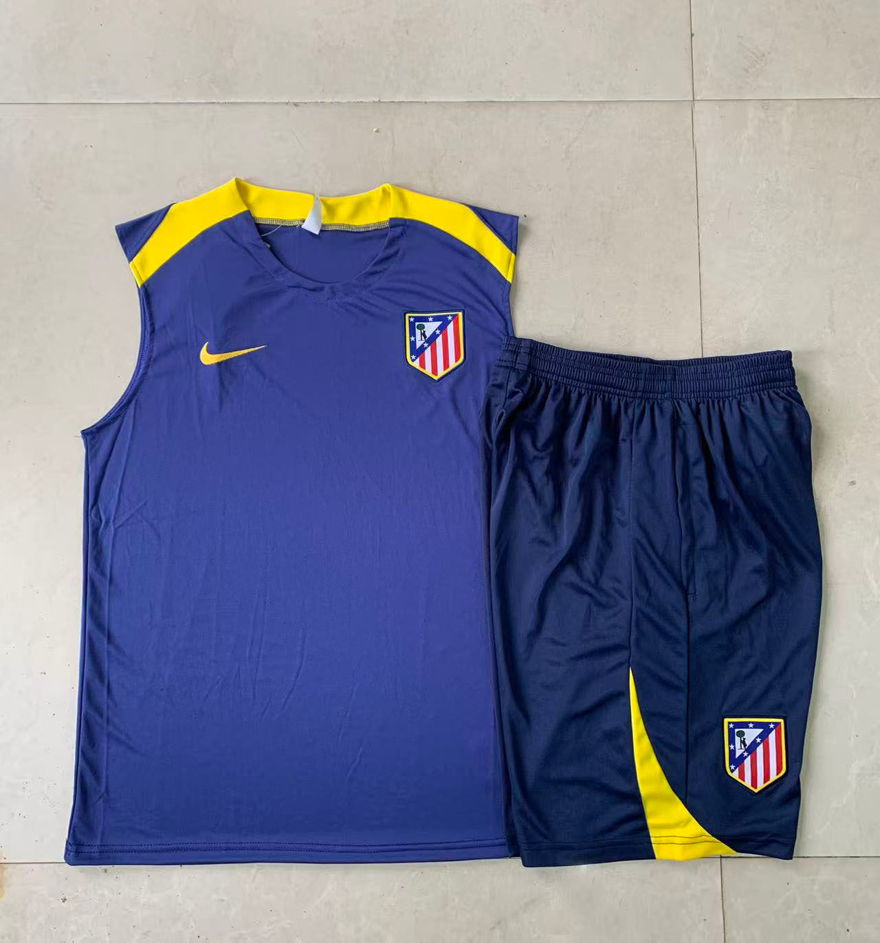 Atletico Madrid Sleeveless Training Kit - Purple/Yellow