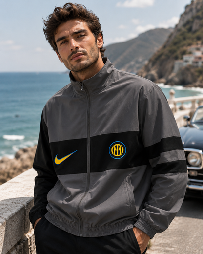 Inter Milan grey retro style Windbreaker