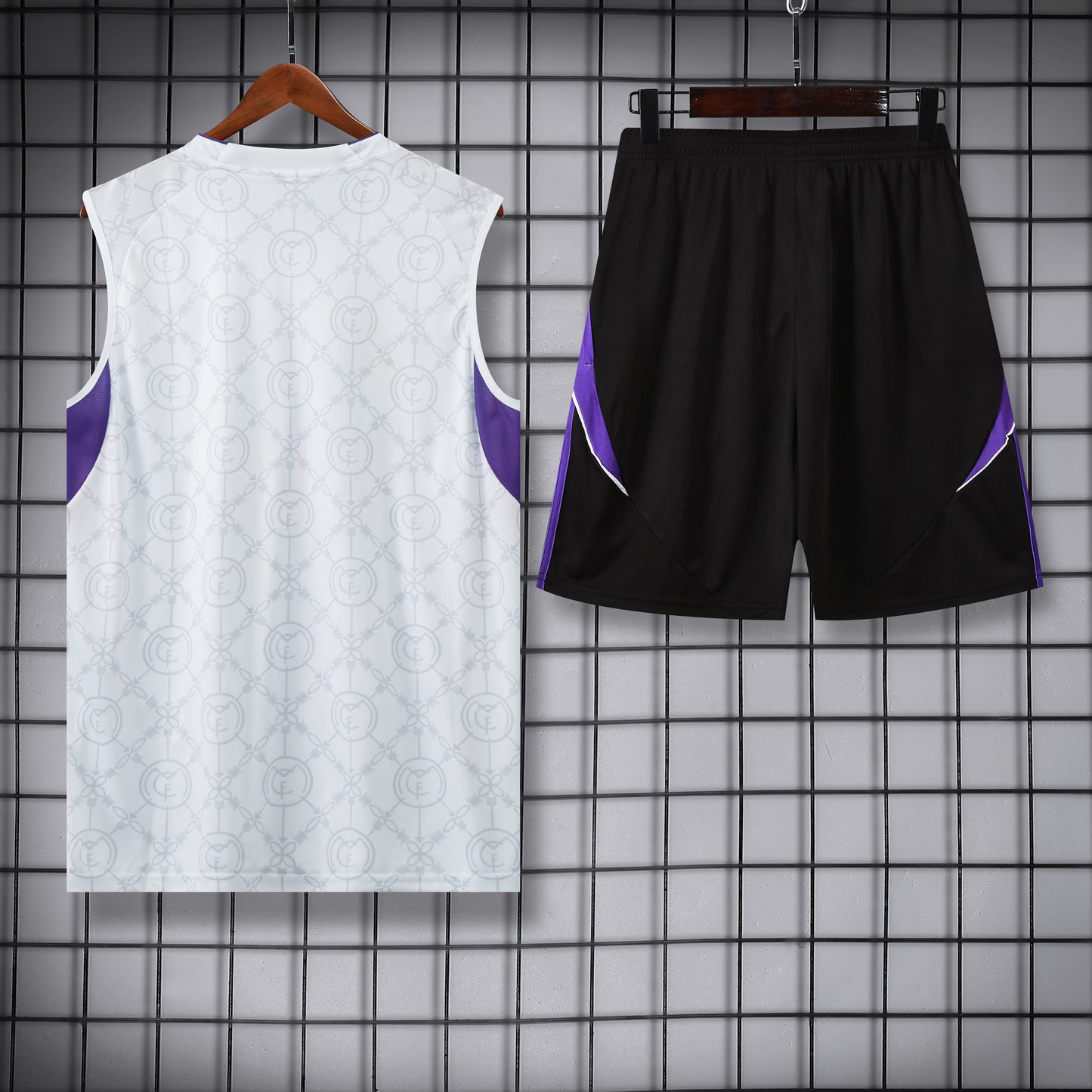 Real Madrid Sleeveless Training Kit white+purple