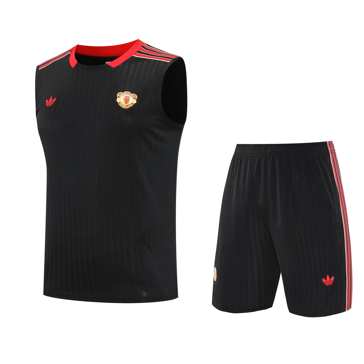 Manchester United  Sleeveless Training Kit Black stripes