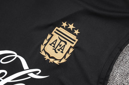 Argentina Sleeveless Training Kit -  Black/Grey/White