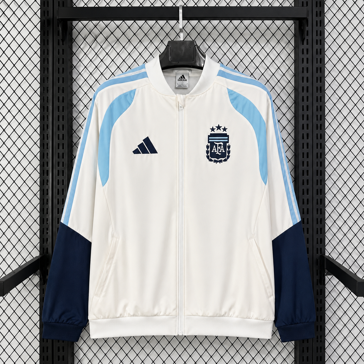 Argentina World Cup style white Windbreaker