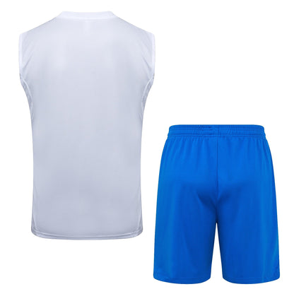Real Madrid Sleeveless Training Kit -  White/Blue