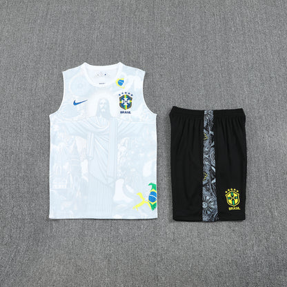 Brazil Sleeveless Training Kit  White gray