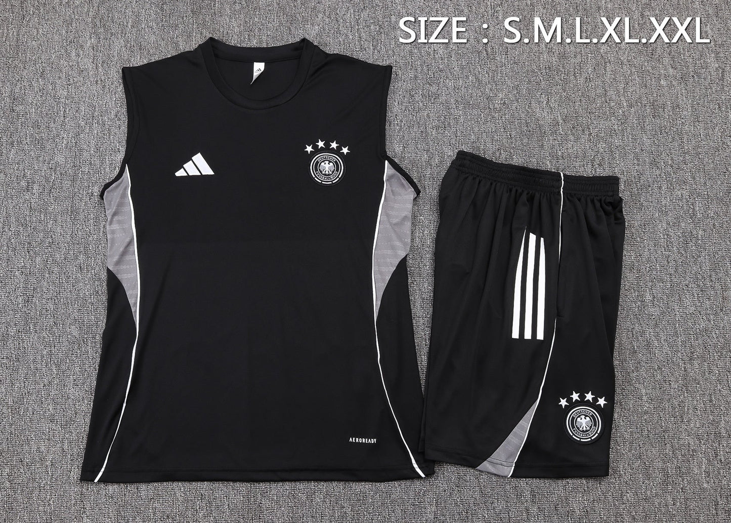 Germany Sleeveless Training Kit -  Black/Grey