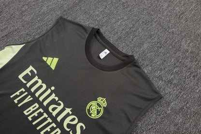 Real Madrid Sleeveless Training Kit - Grey/Lime