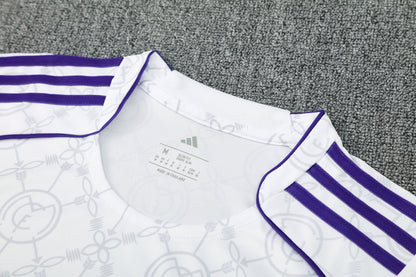 Real Madrid Sleeveless Training Kit - White/Purple/Black