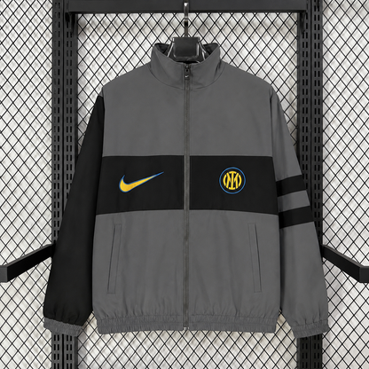 Inter Milan grey retro style Windbreaker
