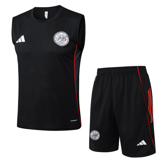 Ajax Sleeveless Training Kit - Black/Grey/White
