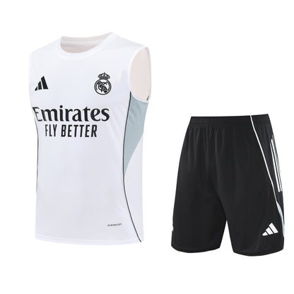Real Madrid Sleeveless Training Kit White  black