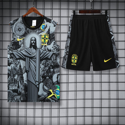 Brazil Sleeveless Training Kit - 'Christ The Redeemer'