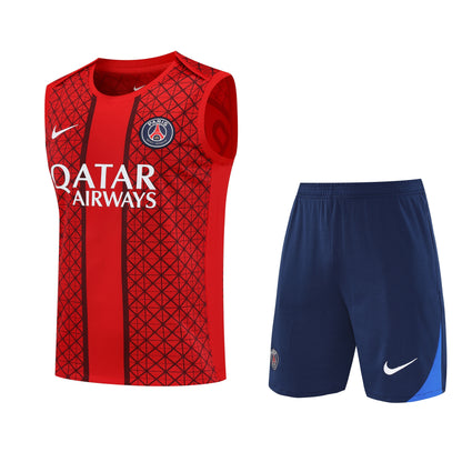 Paris Sleeveless Training Kit  red pattern