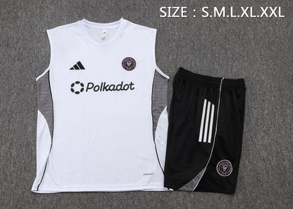 Inter Miami Sleeveless Training Kit - White/Grey/Black