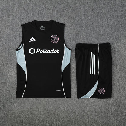 Inter Miami Sleeveless Training Kit - Black/Grey/White