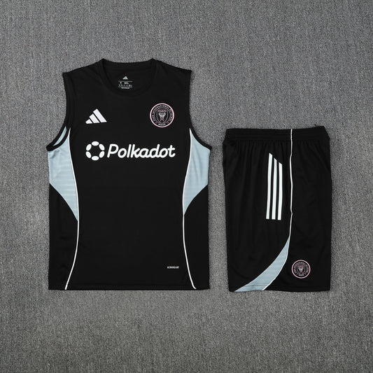 Inter Miami Sleeveless Training Kit - Black/Grey/White