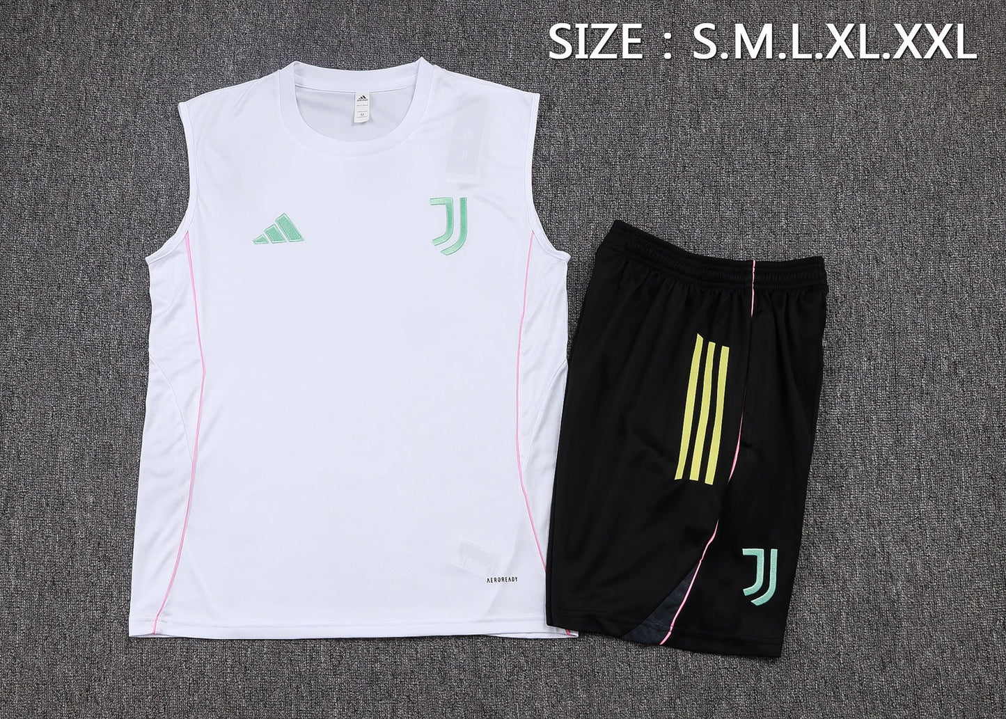 Juventus Sleeveless Training Kit -  White/Pastel