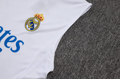 Real Madrid Sleeveless Training Kit -  White/Blue