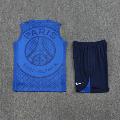 Paris Sleeveless Training Kit  blue pattern