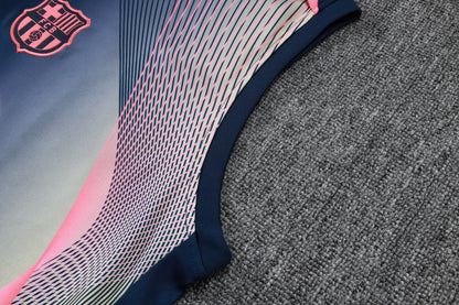 Barcelona Sleeveless Training Kit - Navy/Sunset Pink