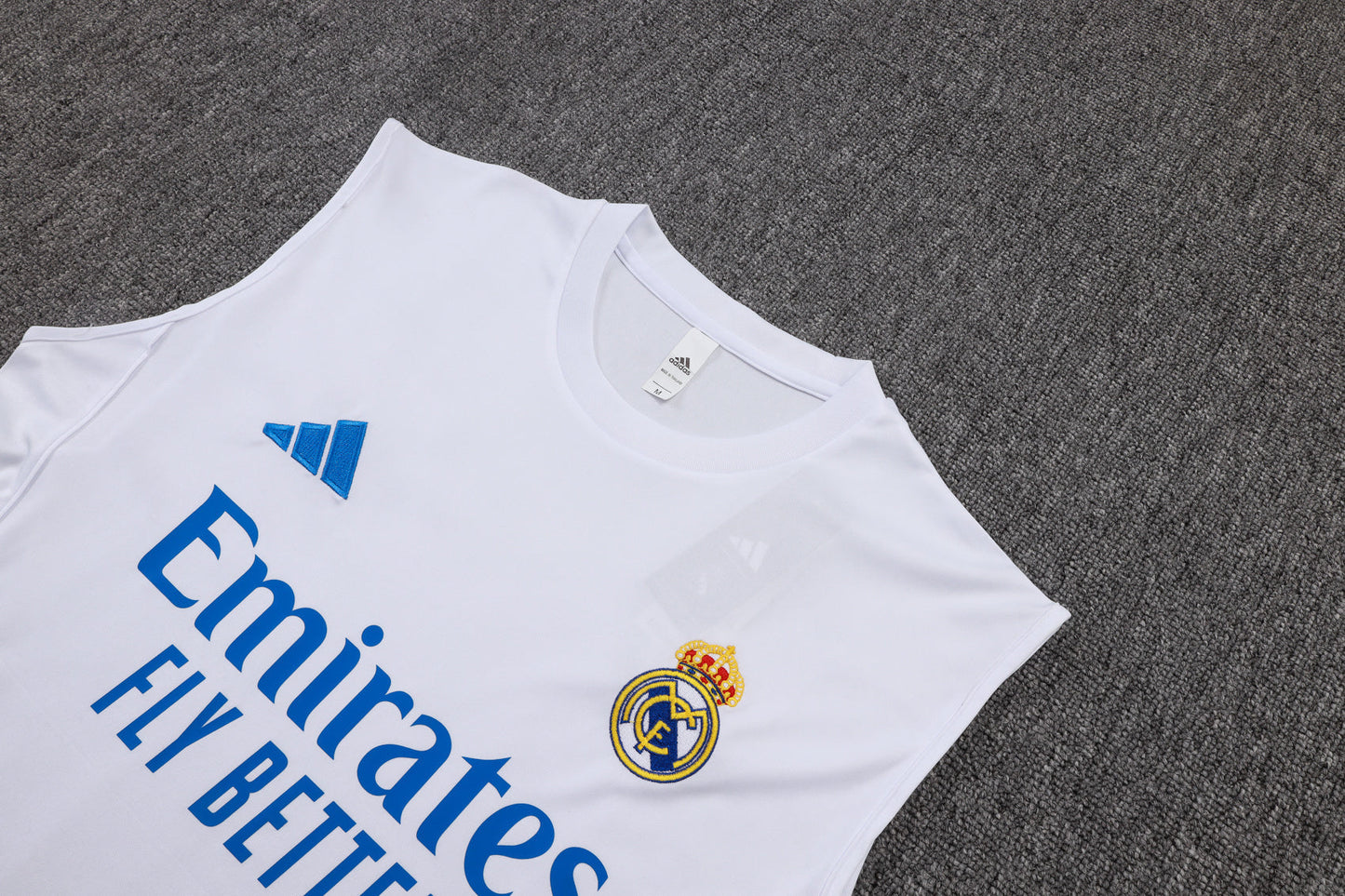 Real Madrid Sleeveless Training Kit -  White/Blue