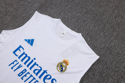 Real Madrid Sleeveless Training Kit -  White/Blue