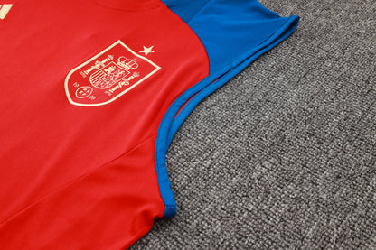 Spain Sleeveless Training Kit - Red/Blue