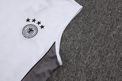 Germany Sleeveless Training Kit -  White/Grey/Black