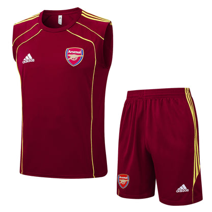 Arsenal Sleeveless Training Kit retro style red