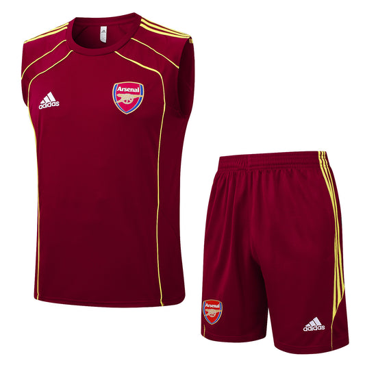 Arsenal Sleeveless Training Kit retro style red