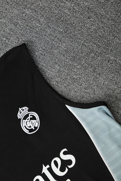 Real Madrid Sleeveless Training Kit - Black/Grey/White