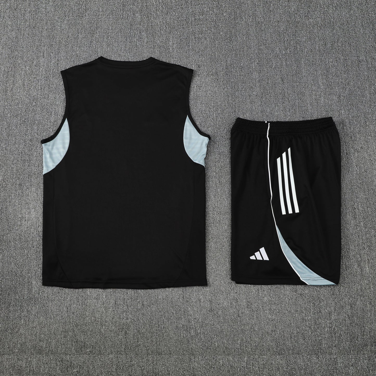 Real Madrid Sleeveless Training Kit - Black/Grey/White