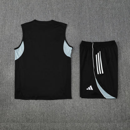 Real Madrid Sleeveless Training Kit - Black/Grey/White
