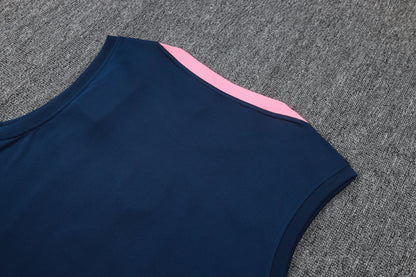 Barcelona Sleeveless Training Kit - Navy/Sunset Pink