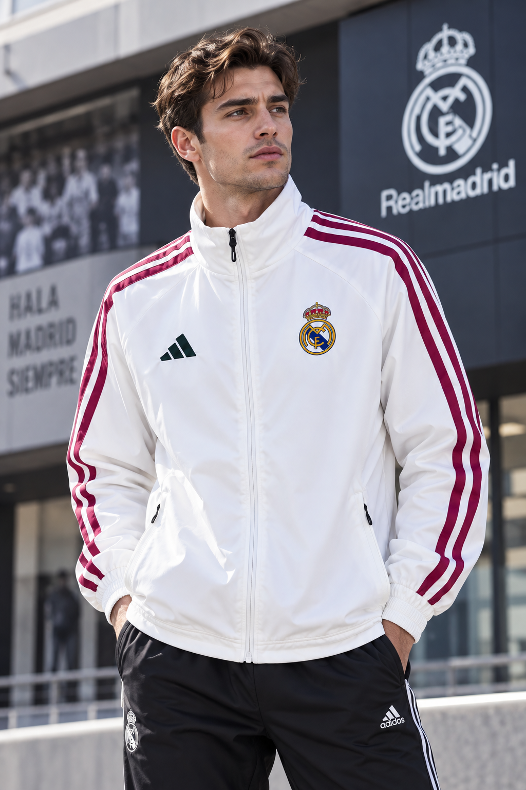 Real Madrid White 26 Home Windbreaker