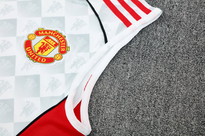Manchester United  Sleeveless Training Kit white+red